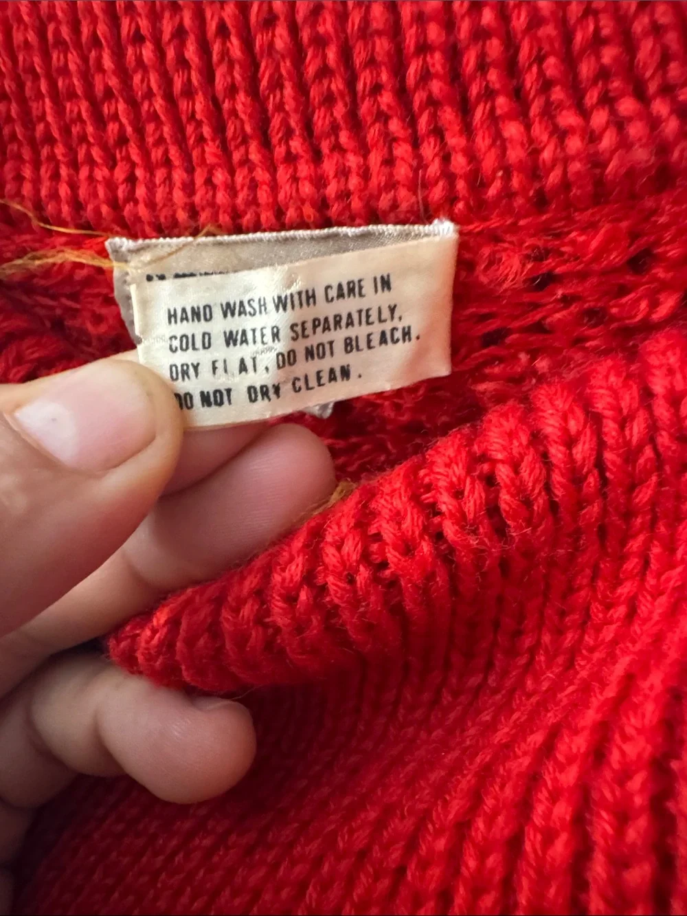 VTG L'Eau Vive Red Mohair Wool Blend Cowl Neck Sweater Small 80s 90s